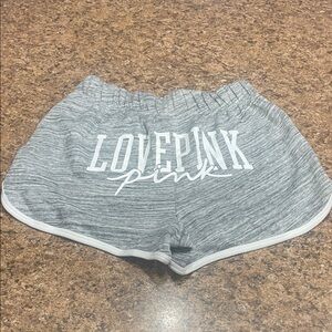 NWT PINK Victoria's Secret Marled Grey Athletic Lounge Varsity Shorts Medium